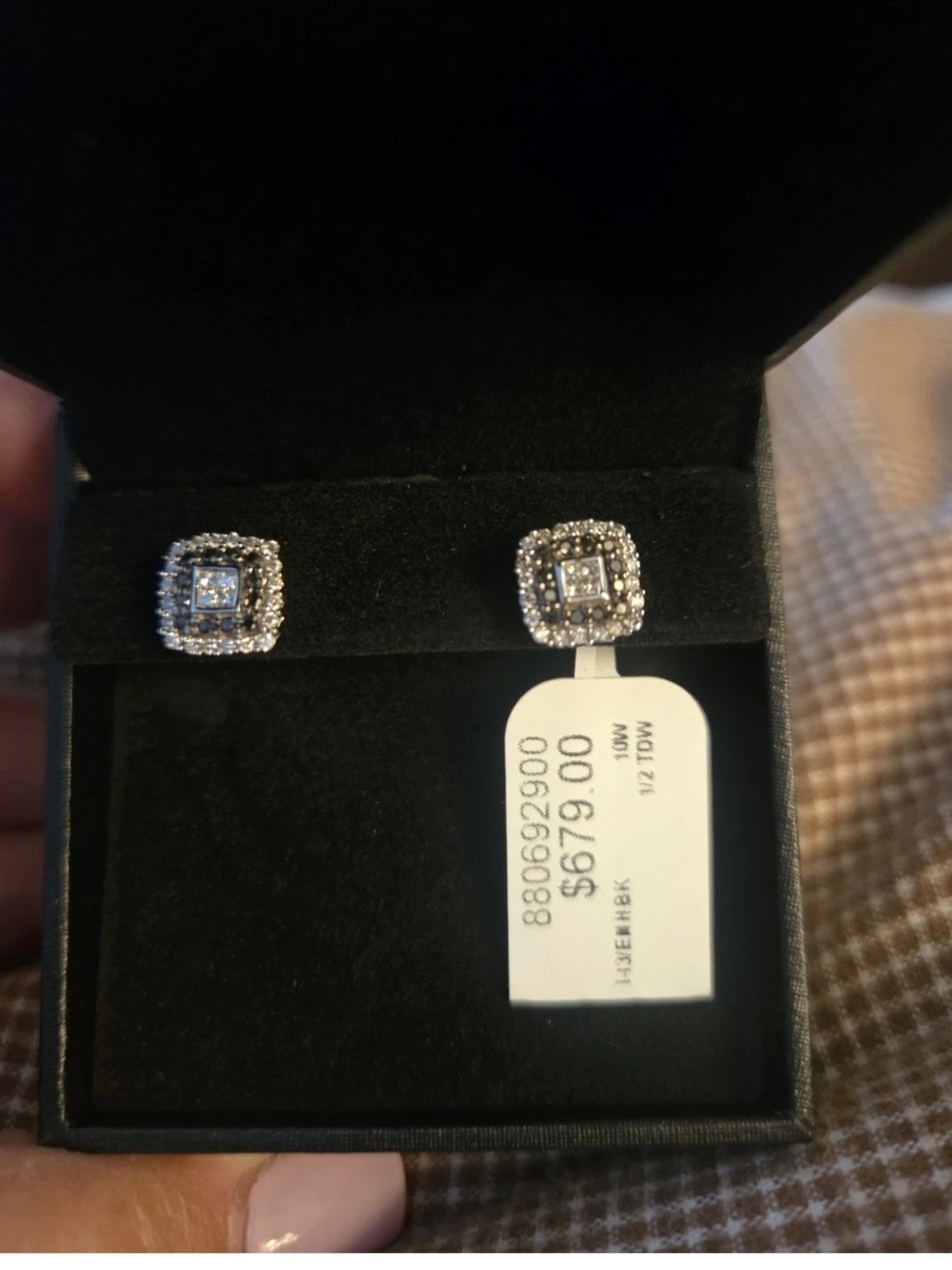 Kay jewelers 10k White Gold Diamond Halo Stud Earings